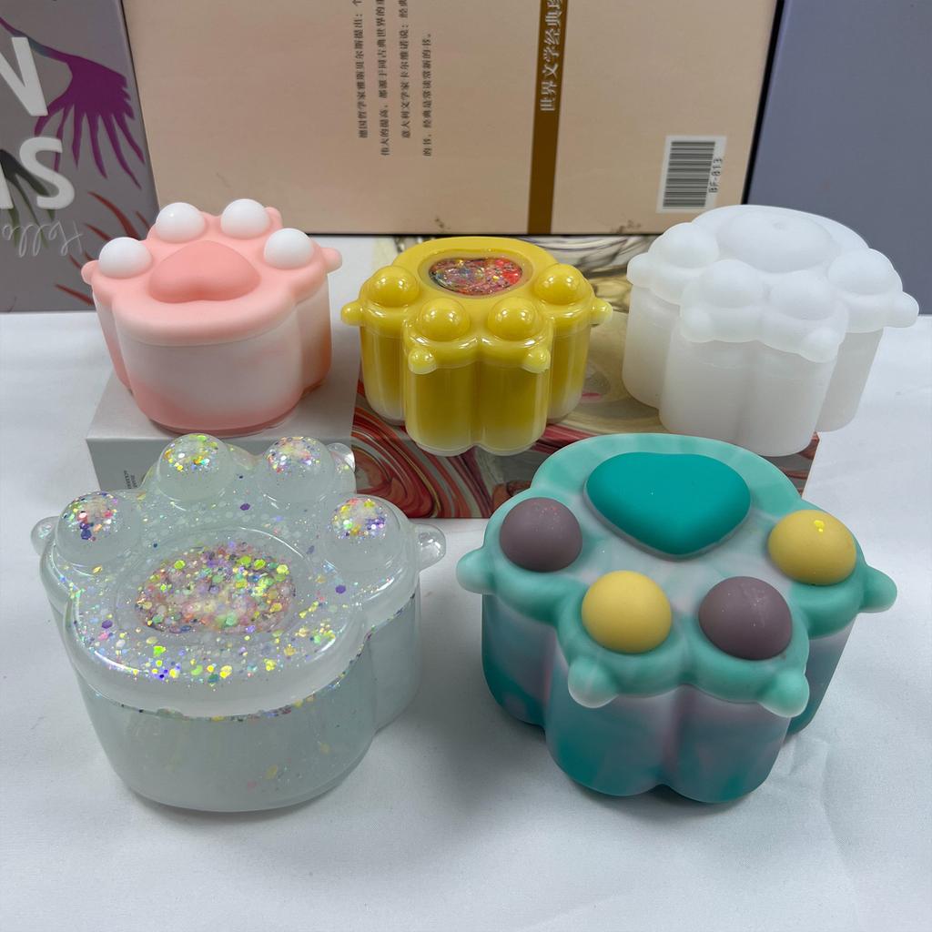 Non-stick Tigers Paw Container Mold Epoxy Resin Silicone Mold DIY Crafts Ornament Tool for DIY Storage Box Candlestick