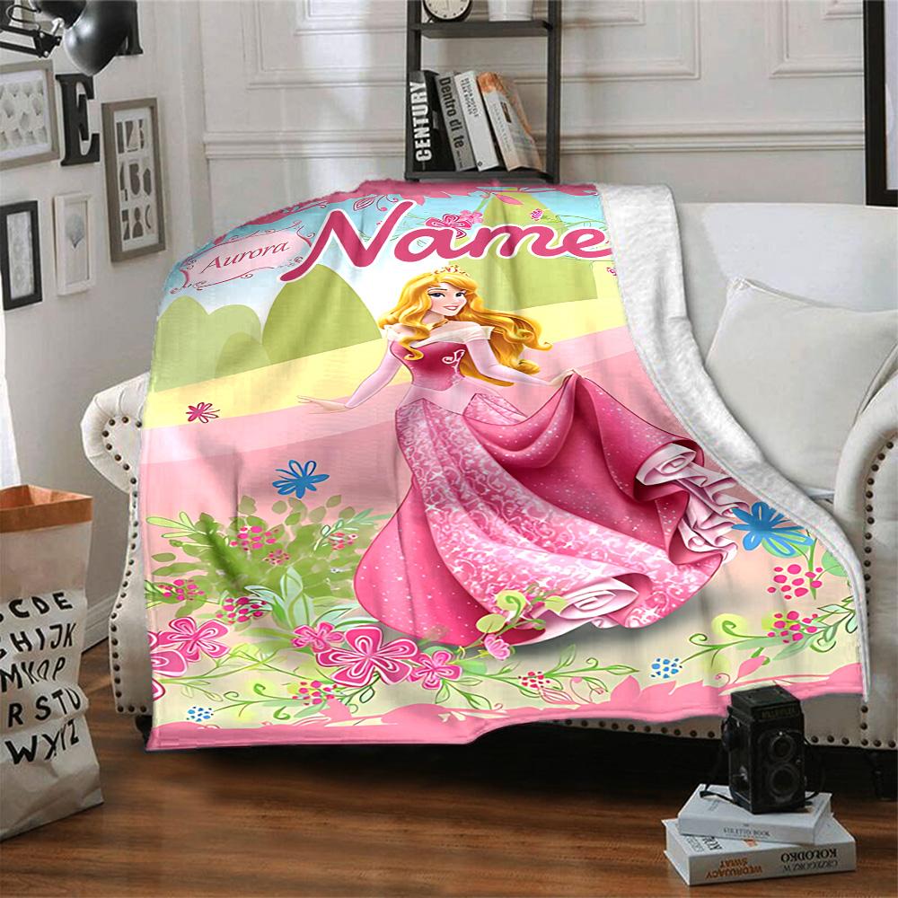 Custom Name Princess Cinderella's Horse flannel Blanket for Super Soft Cute Comfort Blanket for Travel Bedding Couch Sofa Blanket