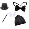 Kids Magician Role for Play Cosplay Costume Outfit Set Halloween Magician Dress Up Top Hat Magic Cape Magic Wand White G