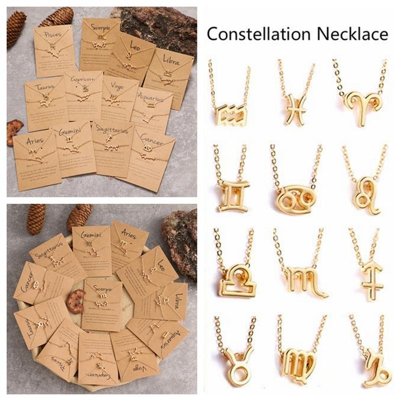 

12 Созвездие Девушка Модные Ювелирные Изделия Кулон Ожерелье Знак Зодиака Ожерелье Подарки На День Рождения Женщины