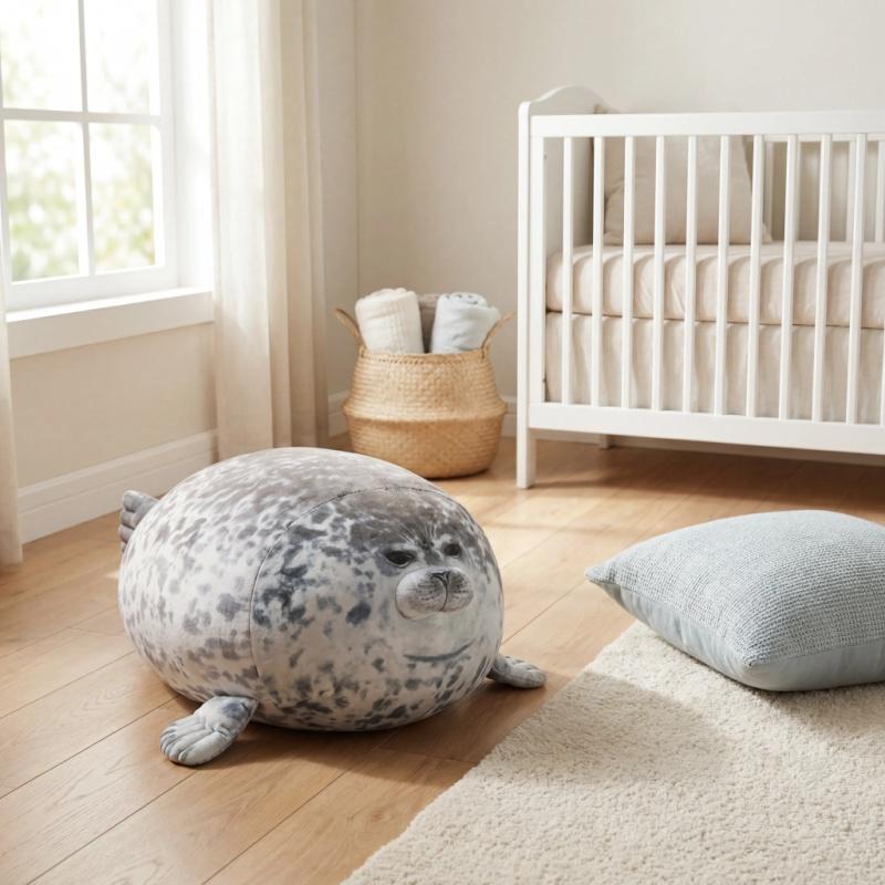 Soft Stuffed Animal Toy Chubby Blob Seal Plush Toy Adorable Room Decoration For Boys And Girls Gift For Children'S Birthdays
