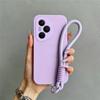 Rope Lanyard Strap Phone Case For Honor 400 Pro 200 Lite 300 100 90 80 70 60 50 SE Solid Color Matte Soft Silicone Back Cover