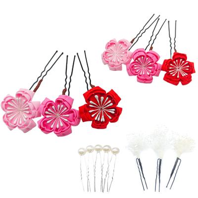 Hair Tsumami Cherry Coming of Age Entrance Graduation Japanese Japanese Red XG004 [JZOON] Ornament, Crafts, Blossoms, Gypsophila, Pearls, Ceremonies,