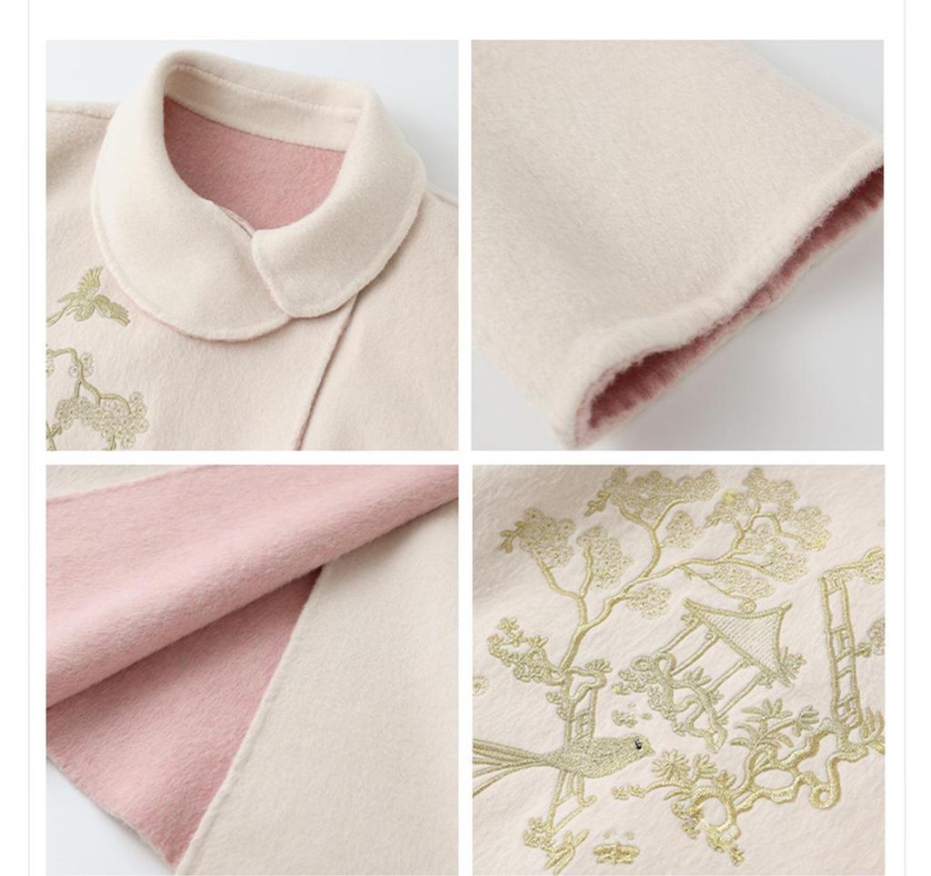 Winter High-End Embroidered Wool Coat & Vest Set for Women - NX007