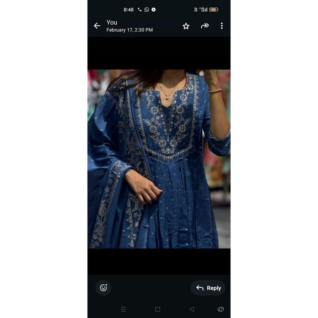 Ensemble Kurti Pantalon Dupatta de Créateur pour Femme Indien Bollywood Haut Tunique Costume Salwar VFP-1845a