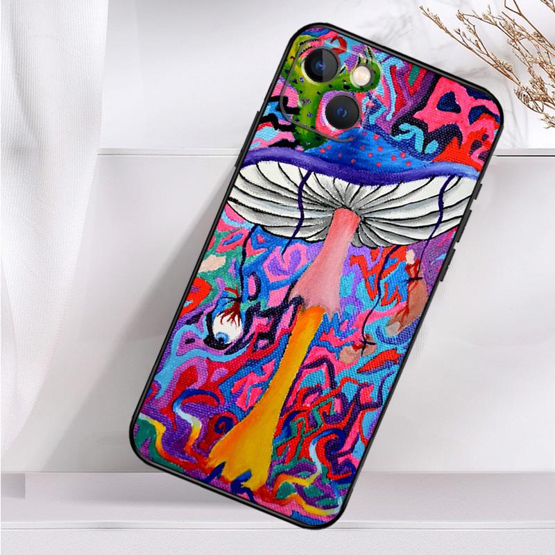 Psychedelic Mushrooms Florals Shockproof Case For iPhone 17 15 16 Pro Max 11 14 Plus 12 13 Mini 16e 17 Air Phone Cover