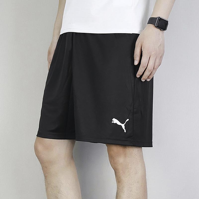 PUMA Logo Print Solid Pattern Sports Casual Shorts Men Bottoms Black 703436-03