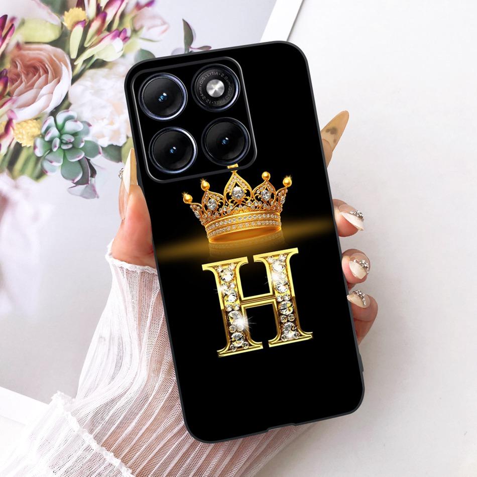 For Motorola Edge 70 Fusion 2026 Crown Letter Phone Case For Motorola Edge70 Fusion 5G XT2605 Black Silicone Soft Cases Bumpers