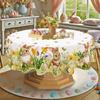 Spring Floral Easter Tablecloth Bunny Eggs Garden Tablecloth Rustic Easter Decorations for Home 2026 Kitchen Dining Table Cover