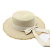 Lafite Straw Hat Women'S Summer Seaside Flat Top Sunscreen Sun Hat Beach Fisherman Hat Seaside Photo Straw Woven Hat