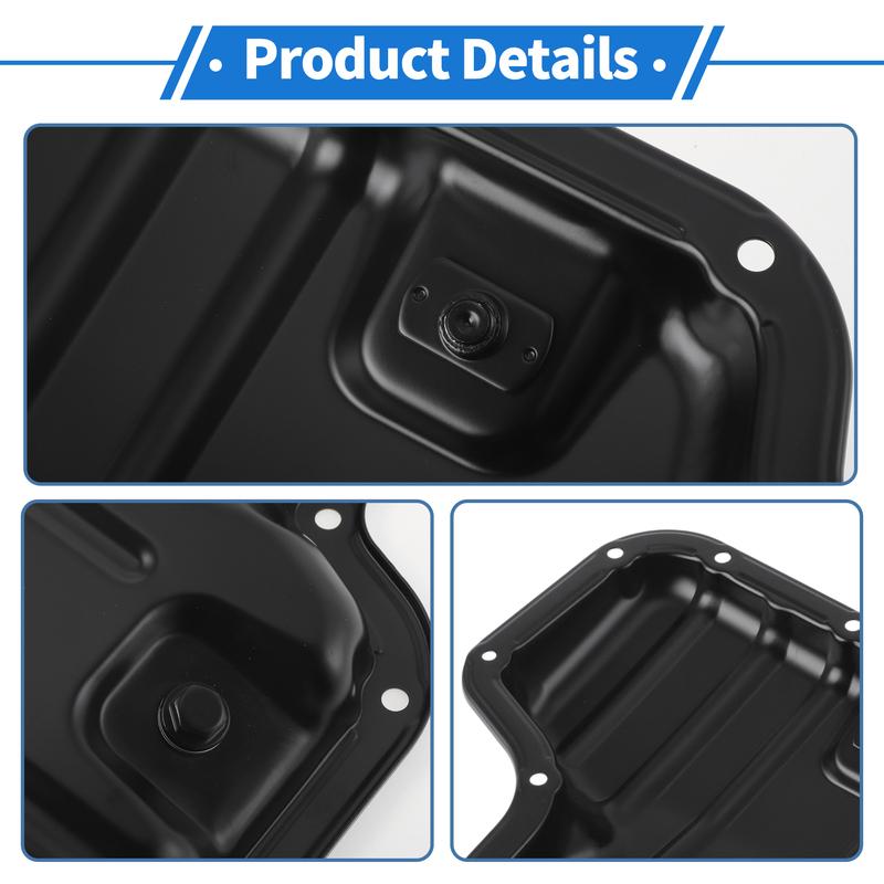 UXCELL No.1210224020 Engine Oil Pan Oil Pan Sump Transmission Oil Pan for Toyota RAV4 2019-2023 Aluminum Alloy Black