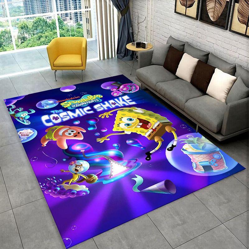 Cute S-SpongeBob Cartoon Non-Slip Area Rug for Living Room,Bedroom,Playroom,Soft Carpet Floor Mat Home Decor Rug Kids Room Gift