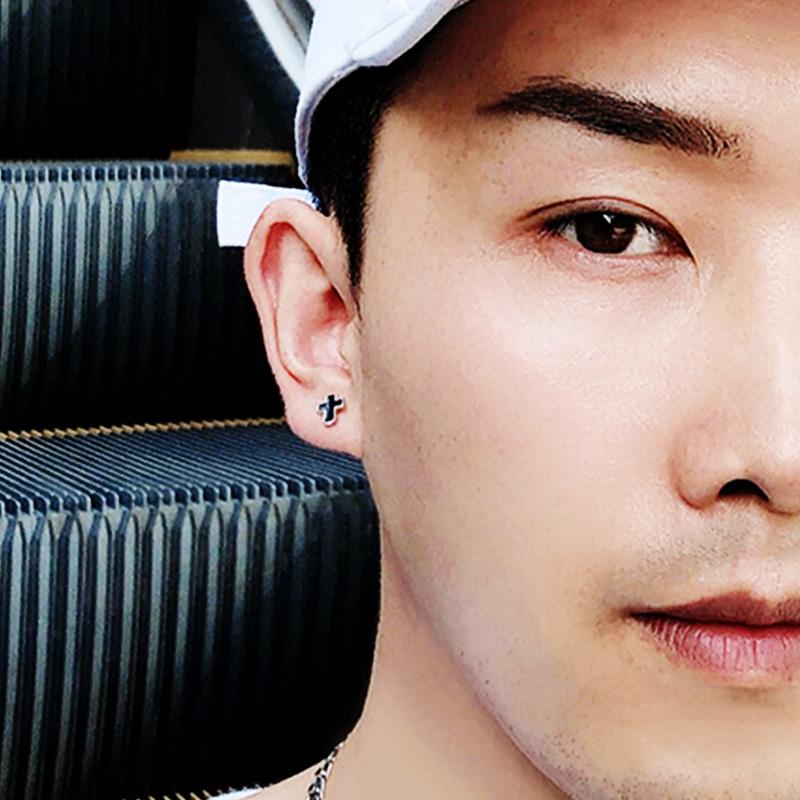 Retro Classic Black Cross Oil Drip Earings for Men Women Punk Gothic Zinc Alloy Fashion Earings Zircon Unisex Accessories Gift