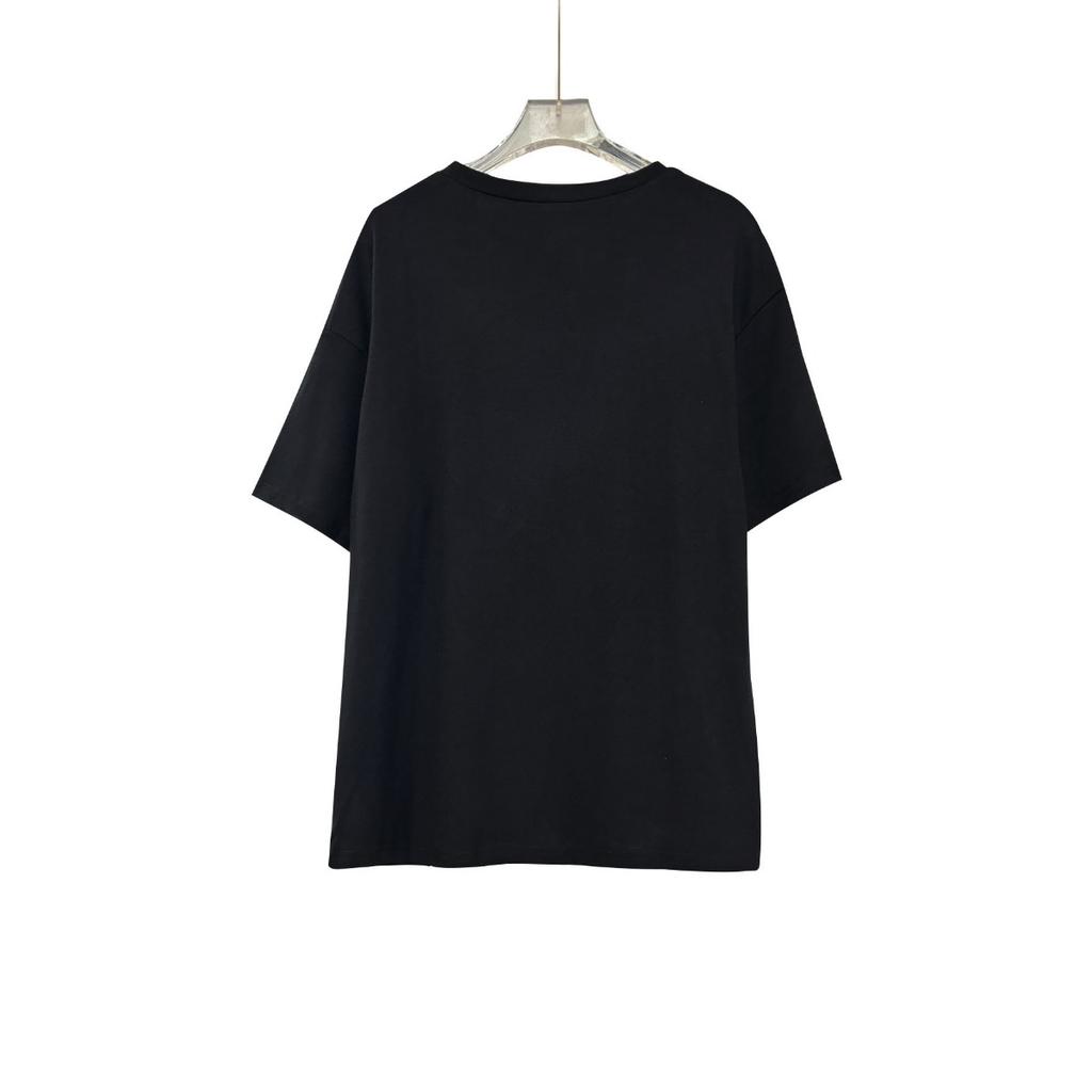 Women's 3D Embroidered Short Sleeve Crew Neck T-Shirt - Lightweight Soft Breathable, Slim Fit Casual Summer Top for European American Crossbody