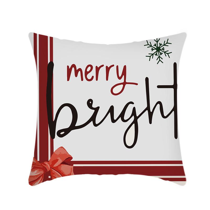 

New Christmas Peach Skin Linen Short Plush Pillow Cushion Set of Four