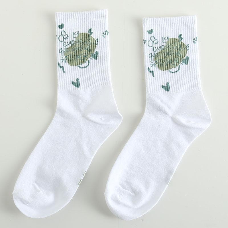 Roliga Herrstrumpor Glada Nya Mode Ins Stil Strumpor För Kvinnor Och Män Hip Hop Harajuku Tecknad Fotboll Bomullsstrumpor