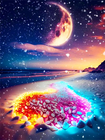 5d Diamond Painting Full Drill Fantasy Night Seaside Embroidery Mosaic Stone Landscape Crystal Wall Art