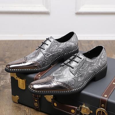 Formelle Schuhe mit Schlangenlederprägung Leder Oxfords für Herren Anziehen Hochzeit Herren Brogues Büroschuhe Schnürschuhe Herren Zapatos De Hombre