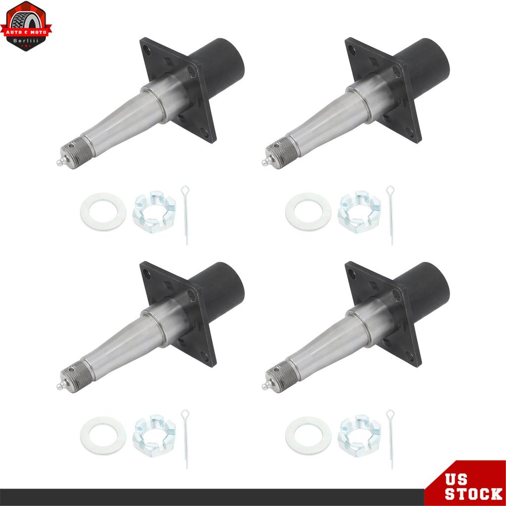 1/2/4 Sets Trailer Spindle #84 Axle Welded 2in Round w/Brake Flange For 3500 lbs
