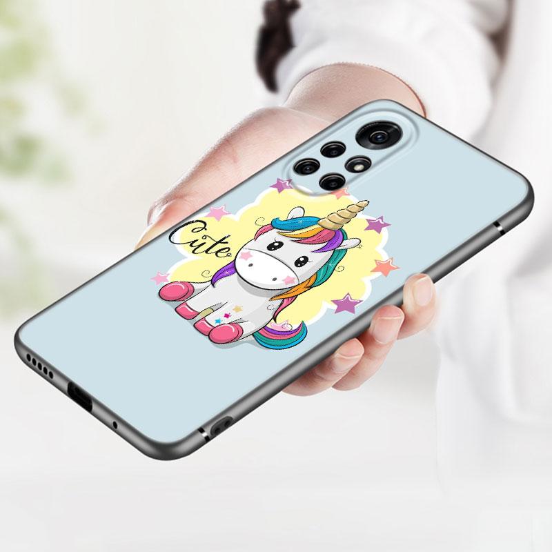 Cute Cartoon Unicorn Phone Case For Huawei Honor 60 50 SE 30S Mate 30 20 10 Lite 40 Nova 9 8 Pro Y60 8i 7i 7SE 5T Premium