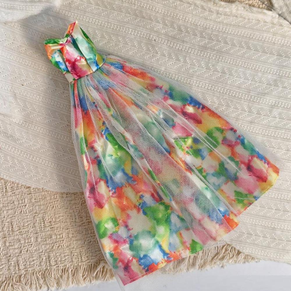 Fashion Doll Dress 2 Colors Doll Clothes Accessories French Floral Dresses  for 1/6 11.5" Doll