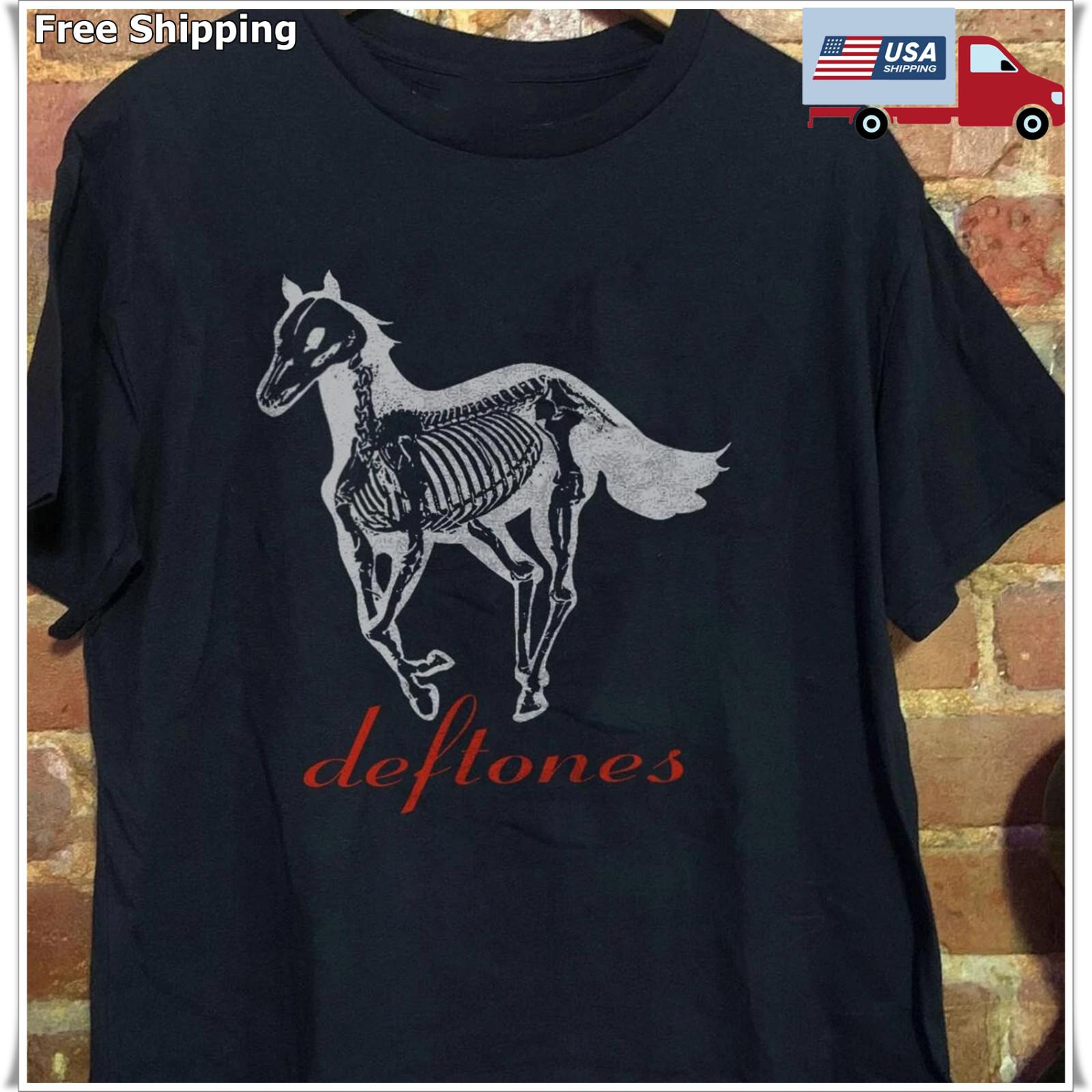 Vintage Deftones White Pony Skeleton Horse Unisex Black T-Shirt, Size S-5XL XXXL