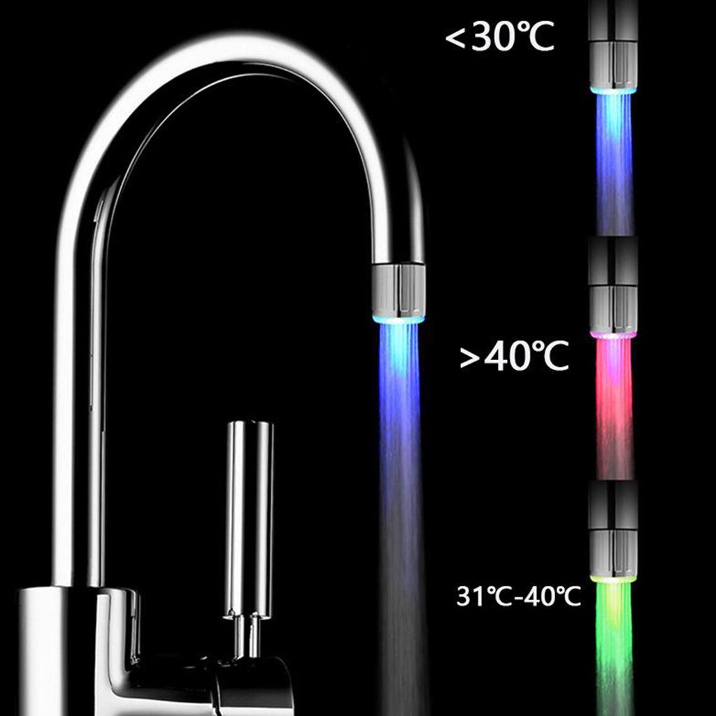 Change Automatically LED Faucet Head Glow Water Saving Stream Light Faucet Aerator Tap Nozzle for Kitchen Bathroom