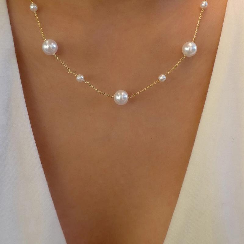 Personalized Jewelry, Simple Pearl Necklace, Fashion Street Auction Chain, Natural Temperament Sweater Chain, Female Style
