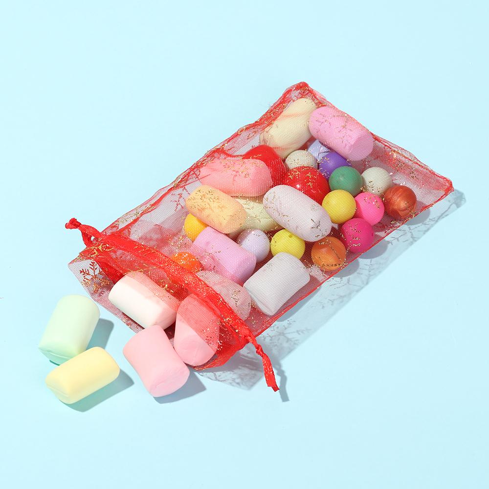 Red/White Snowflake Design Jewelry Packaging Bags Gift Pouches Drawstring Candy Pouch Organza Bags