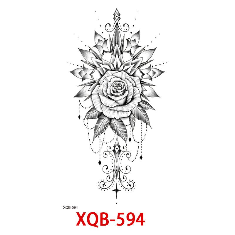 

Маленькая наклейка-тату на всю руку, Цветочные буквы, Простая наклейка-тату с цветком 114*210mm