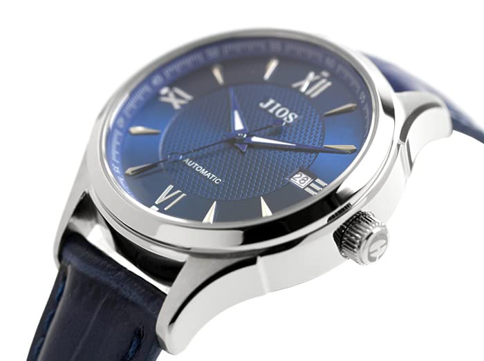 Automatic Genuine Leather Sapphire Crystal Blue [JIOS] Japanese-made Watch, Men's, Strap, (blue Hands, Crocodile-embossed Strap)