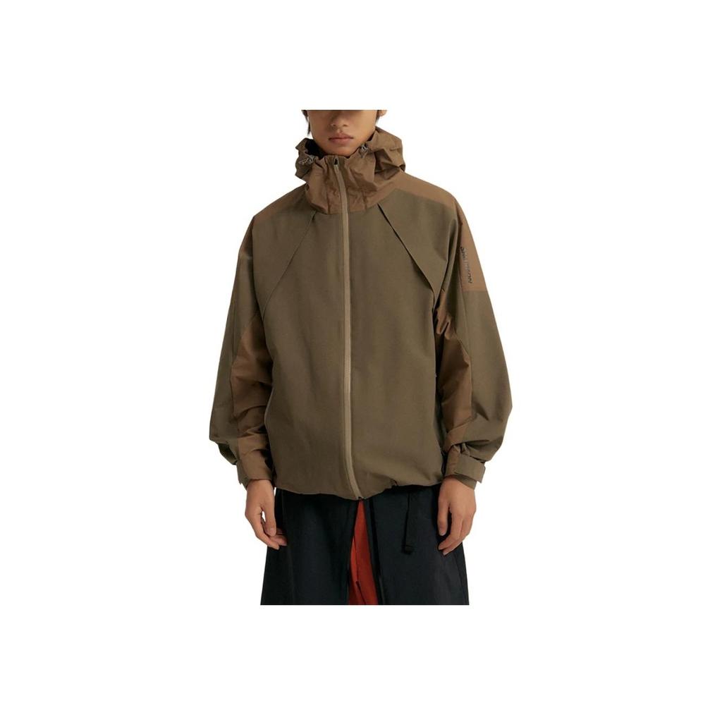 SALOMON Color Block Hooded Zip Long Sleeve Loose Jacket Men Jacket Slate C28025