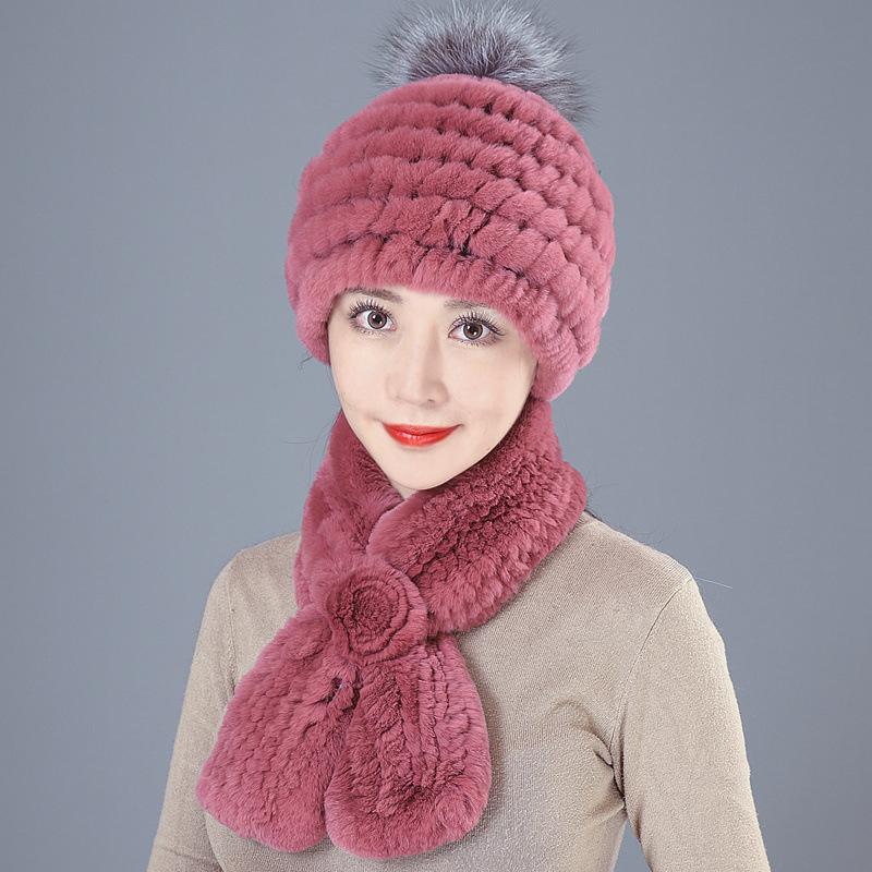 Old Man In Fur Rex Rabbit Hair Hat Ladies Autumn and Winter Mom Old Woman Warm Fox Hair Grandma Top Hat