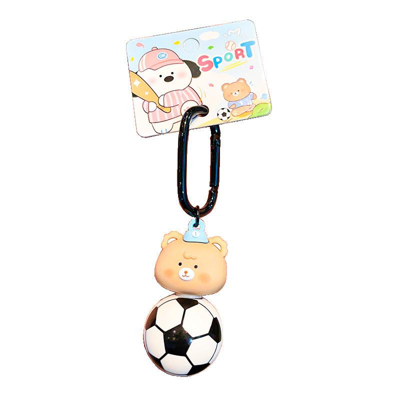 Adorable Cartoon Sports Themed Keychain Featuring Cute Bear Rabbit Design For Gifts