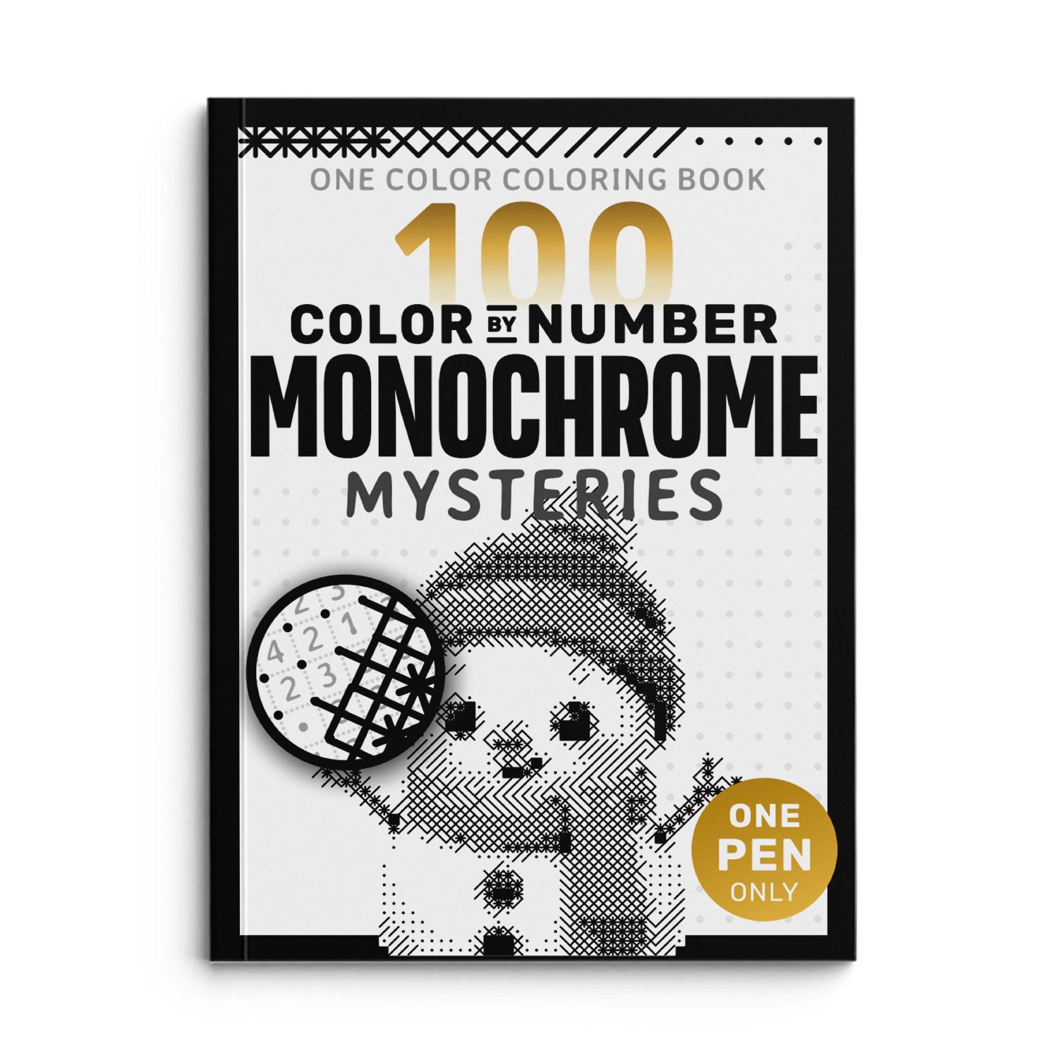 Kríž 100 Farba podľa čísla: Monochromatické záhady HD Pôvodné vydanie white
