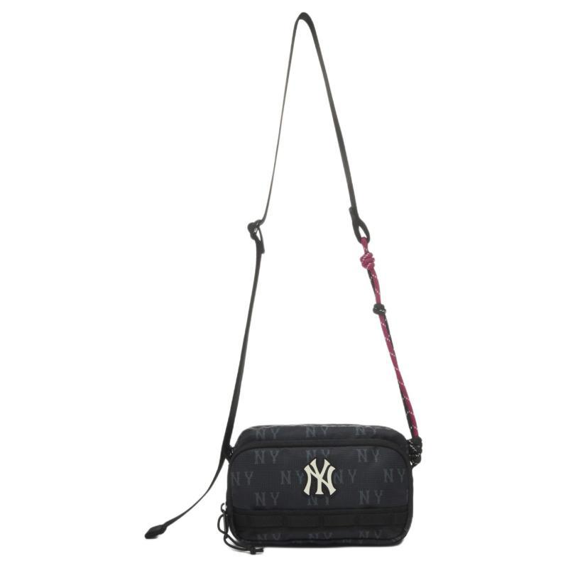 MLB New York Yankees Polyester Crossbody Bag Unisex Black Casual 3ACRM045N-50BKS