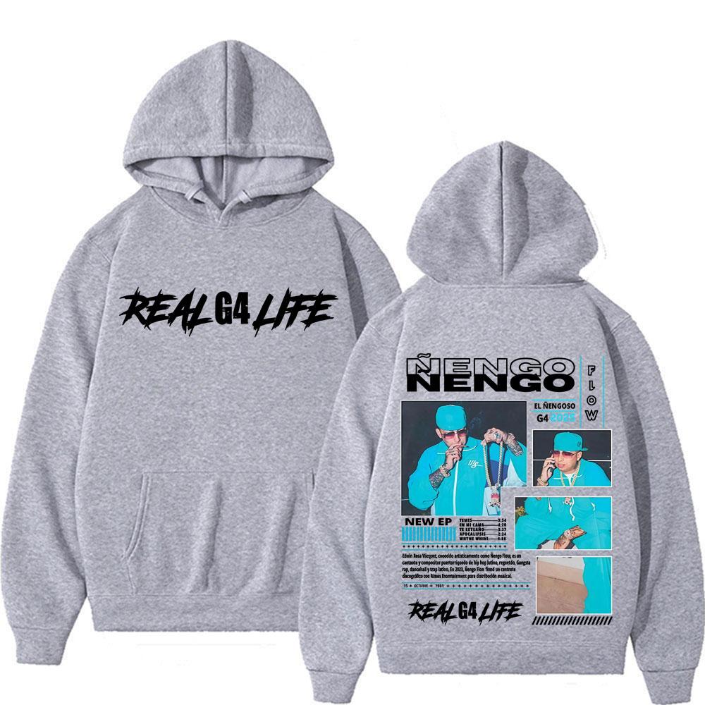 

Rapper Nengo Flow Real G4 Life Album Tour 2025 Hoodie Men Clothing Hip Hop Long Sleeve Hoodies Unisex Fashion Casual Sweatshirts 3XL