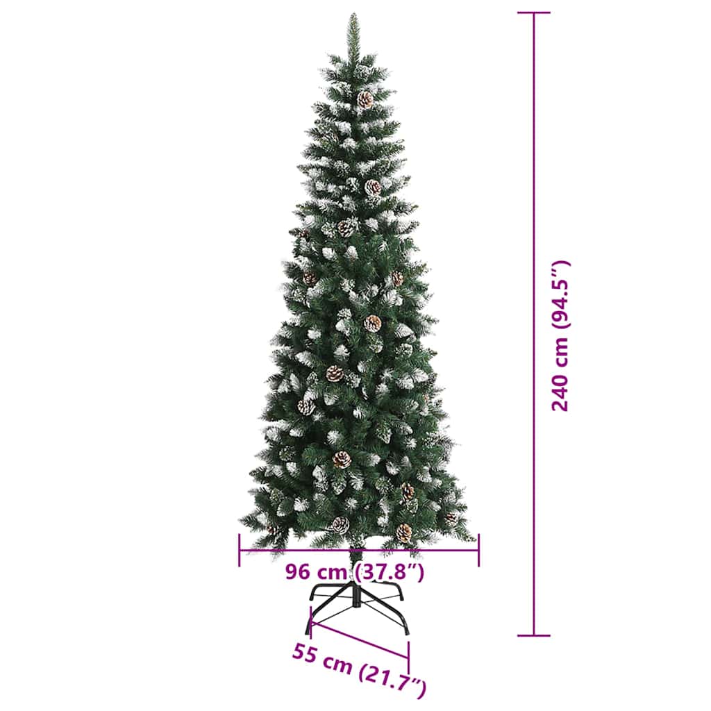Artificial Christmas Tree with 300 LEDs and Stand Green 240 cm