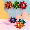 50 Pezzi Mulinetto a Vento con Paillettes Girandola Filo Vento Giocattoli da Esterno per Bambini Bomboniere Festa di Compleanno Bambino Bambina Riempitivo Pinata Premi Carnevale
