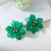 Bohemia Exaggerated Acrylic Big Flower Earrings for Women Green White Red Yellow Flowers Stud Earring Party Wedding Jewelry