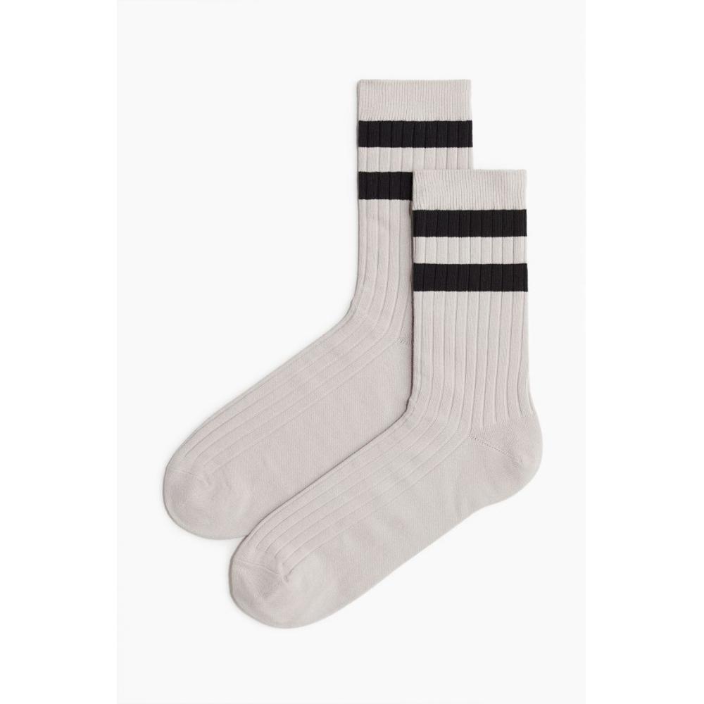 

Носки в рубчик HM серо-черные