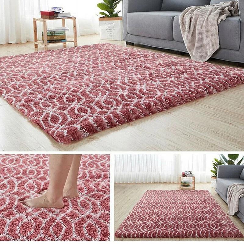Rainbow Colorful Carpet Fluffy Rugs Tie Dyeing Soft Plush Shag Area Rug Anti-Slip Carpets For Living Room Bedroom Floor Mats