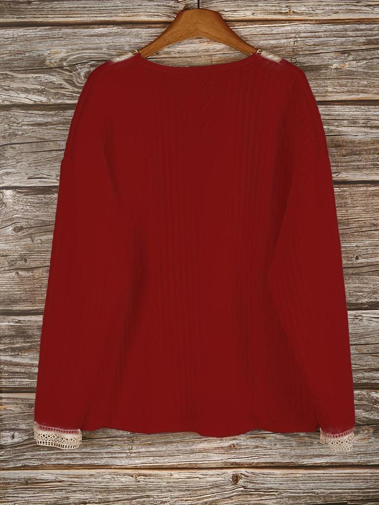 2025 Plus Size Women's V-Neck Knit Sweater: New Solid Color, Long Sleeve for Autumn/Winter, European & American Style