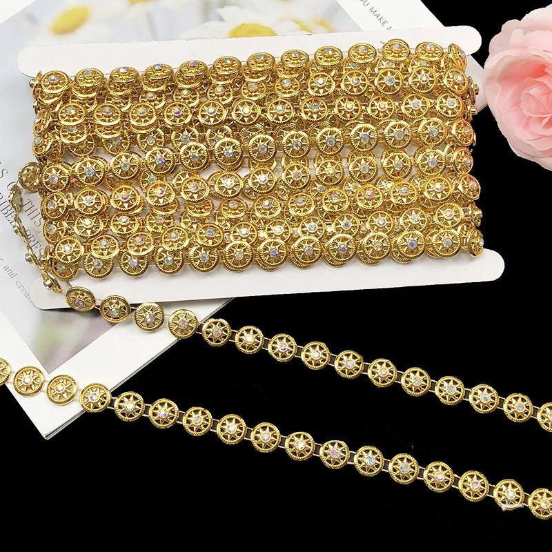 1 M Rhinestone Trim Chain Decoration Sew On Crystal Chain Clothing Shoes DIY Accessories