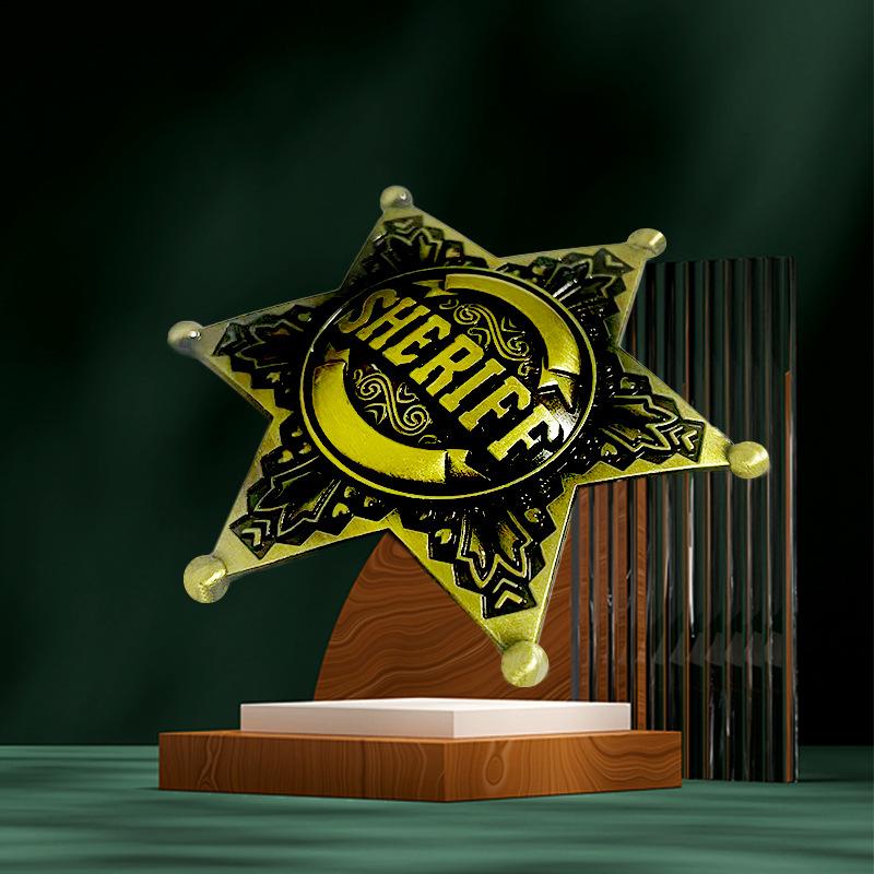 S.U.A. Broșă Insignă Șerif Stea cu șase colțuri Pin Onoare Securitate Publică Creativ Exquis Insignă Mică