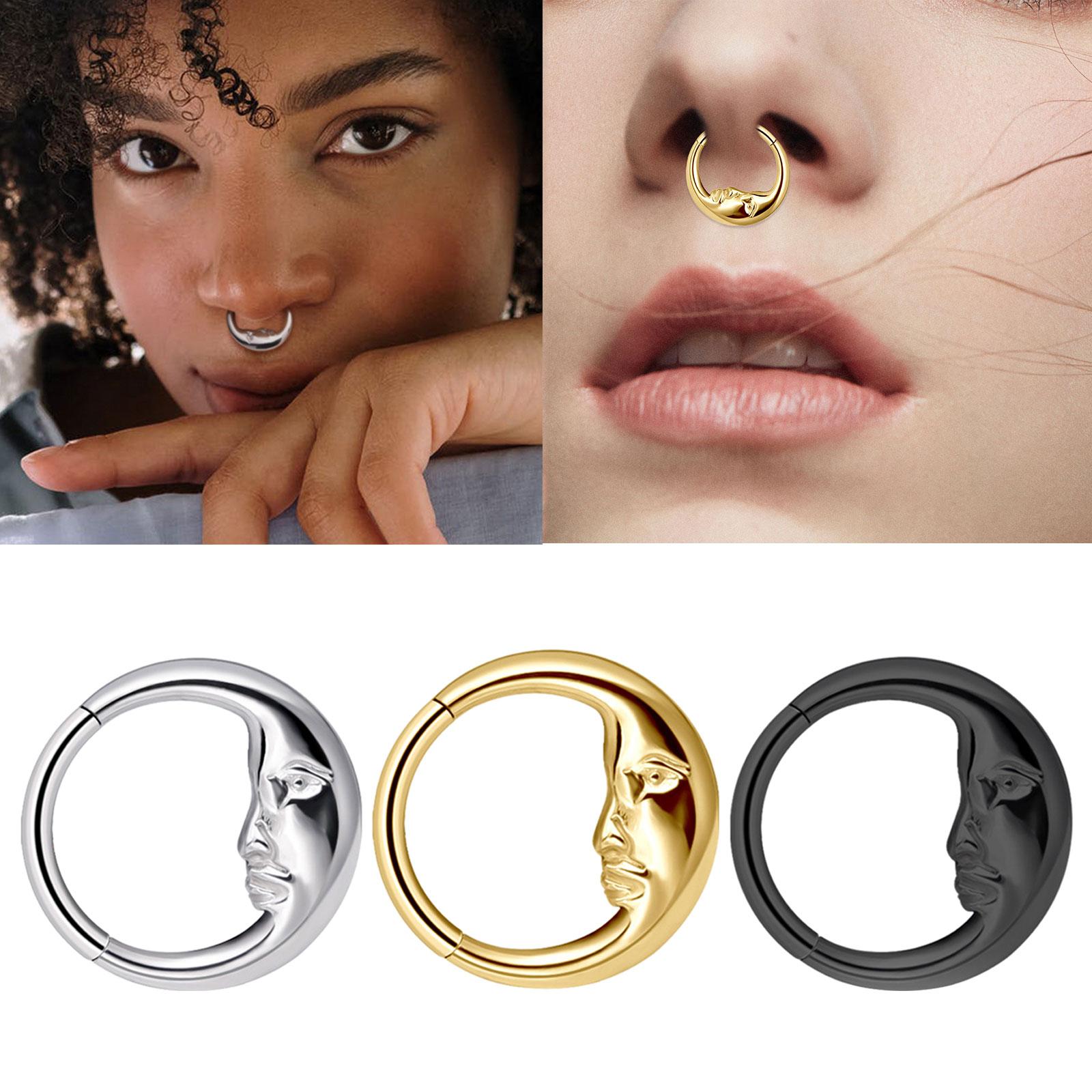 

Кольца для носа в форме луны и капли воды, элегантные украшения для носа, элегантные кольца для носа в форме луны, очаровательные шикарные украшения для носа серебряный
