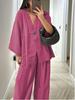 2025 Women's Casual V-neck Top & High-waisted Pants Set