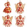2D Flat Goat Hanging Ornament Set Acrylic Shining Goat Pendant Simulation Artificial Rhinestone Keychain Holiday Party Decor