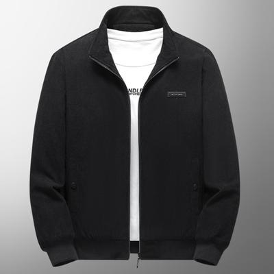 Autumn Winter Jacket Coat Stand Collar Long Sleeve Velvet Lining Zipper Placket Coat with Pockets Solid
