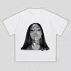 Cardi B Graphic T-shirt, Unisex Hip-Hop Rapper Logo Print, Black & White Casual Pure Cotton Streetwear Women and Men T-shirts